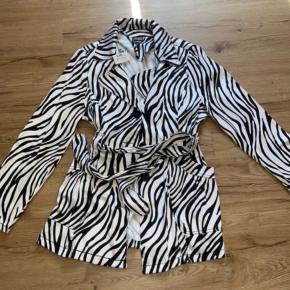 Brand NWT zebra print satin jacket